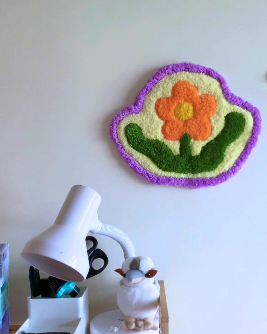 Framed Flower Wall Rug